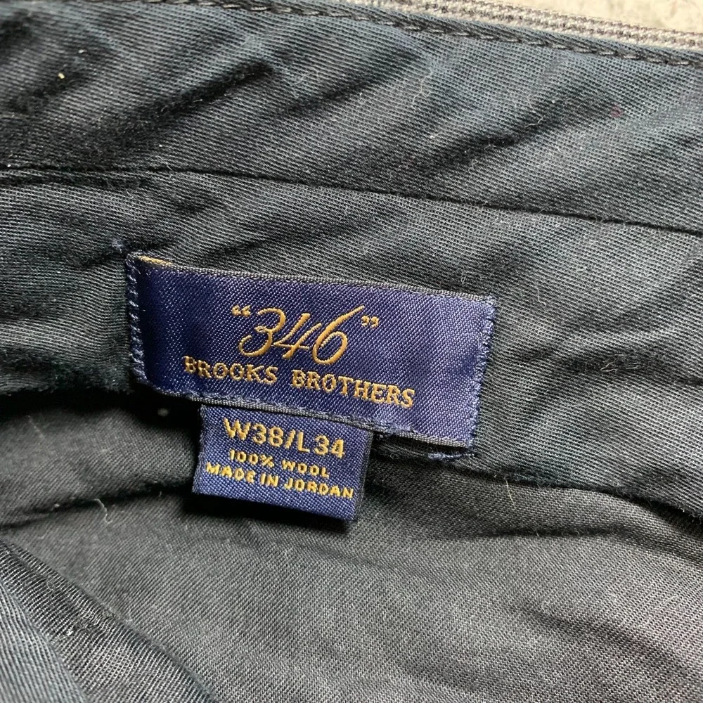 Brooks Brothers Dress Pants Mens 38x34 Measured Gray Wool Tag: 38x34*